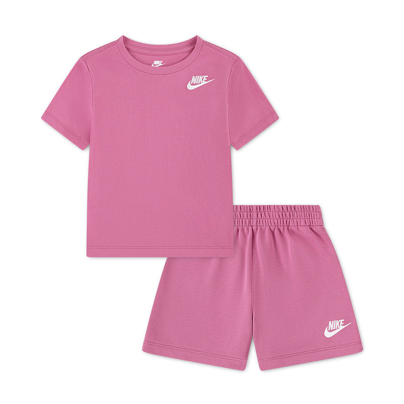 Toddler pink T-shirt and shorts set with Nike logo
