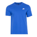 Men's royal blue crew-neck t-shirt with Nike logo on chest