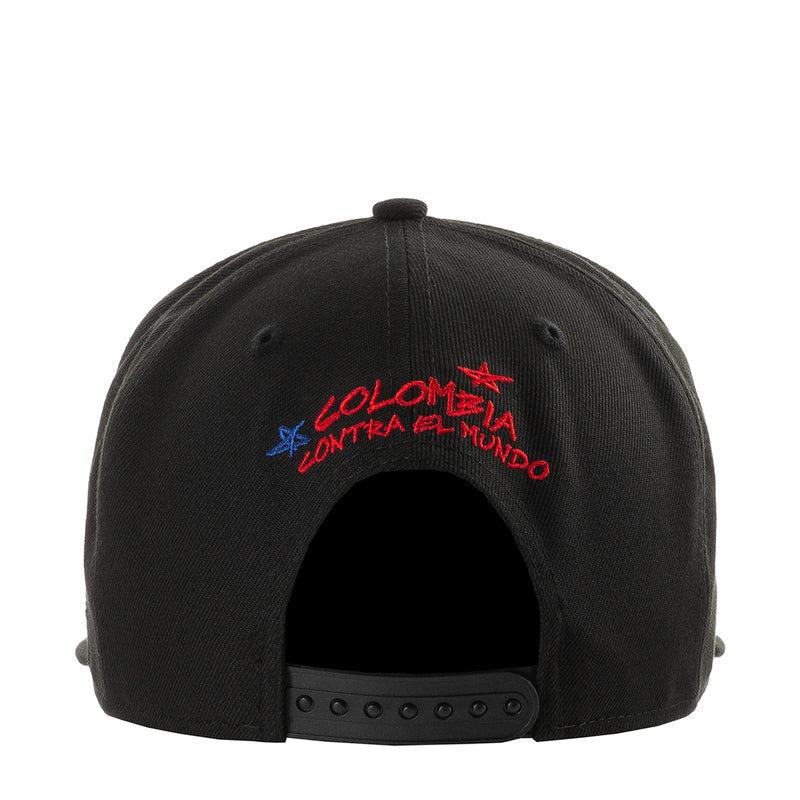 Black baseball cap with 'Colombia' embroidered text and star accents