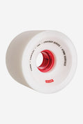 Conical Cruiser Wheel 70mm in White and Red with a stoneground surface and red hub.
