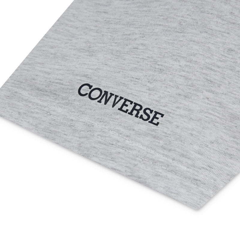Youth heather gray Converse T-shirt, back with small Converse logo