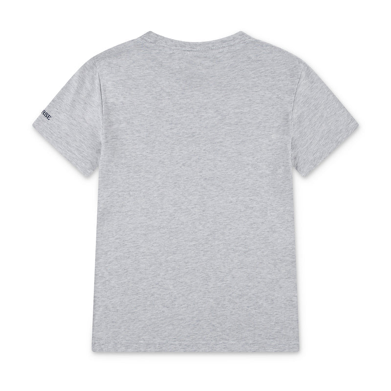 Youth heather gray Converse T-shirt back view, crew neck, short sleeves