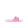 Kids pink-and-white printed slide sandals with wide band and cushioned sole