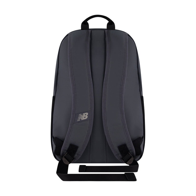Graphite cord backpack back view with adjustable shoulder straps and carry handle.