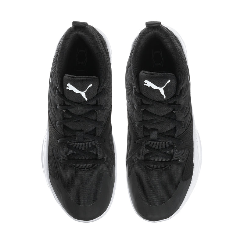 Men's black sneaker tongues and lace-up front with PUMA logo
