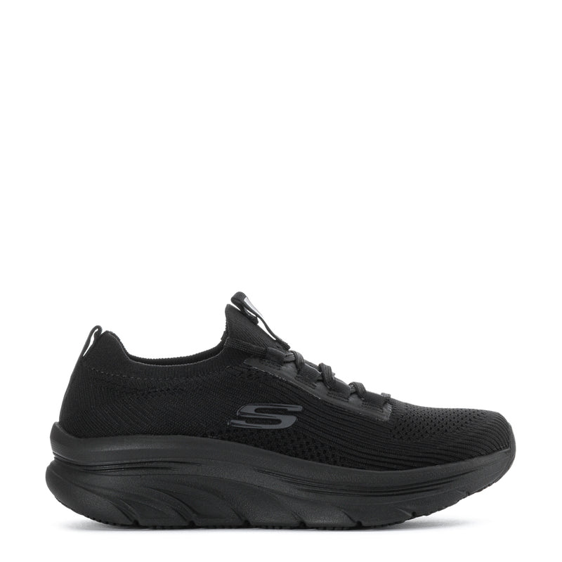 D'Lux Ozema SR women's black mesh lace-up sneaker with cushioned sole