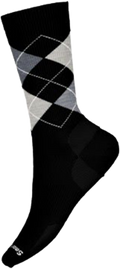 Quarter turn view Men's Smartwool Sock style name Diamond Jim Crew in color Black. Sku: SW003107001