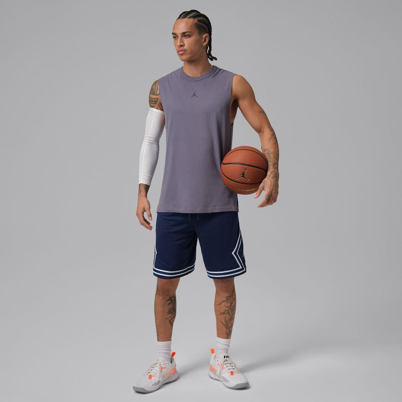 Men's midnight navy basketball shorts with white piping and drawstring
