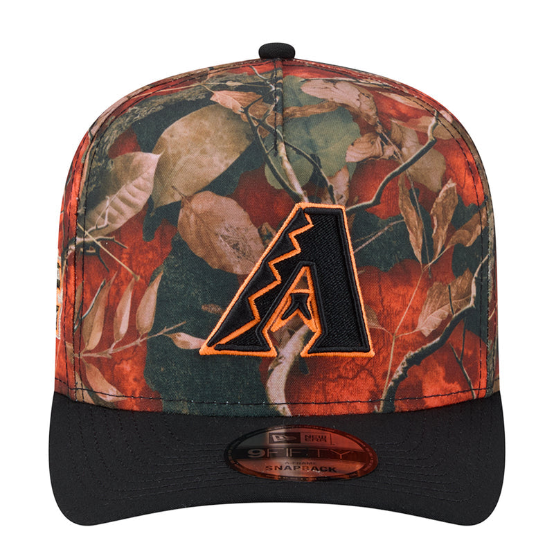 Diamondbacks two-tone A-frame cap in tree camo with black front patch logo