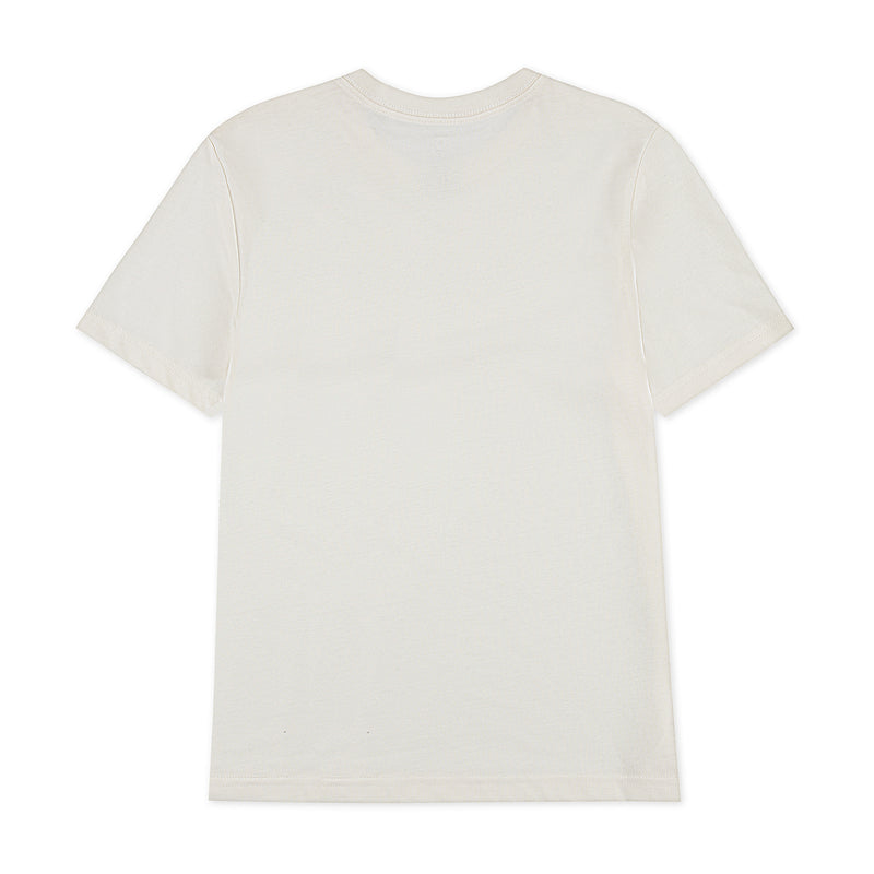 Youth off-white T-shirt, plain back view
