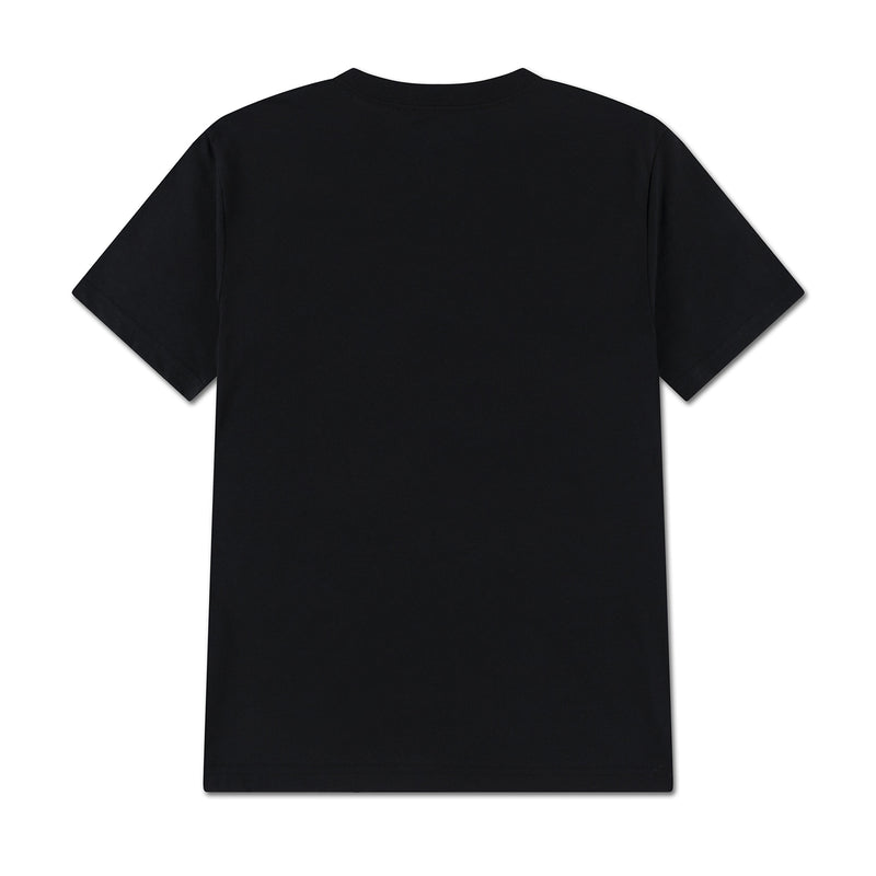 Youth black crewneck tee, plain back