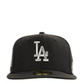Black 5950 baseball cap with raised LA logo patch