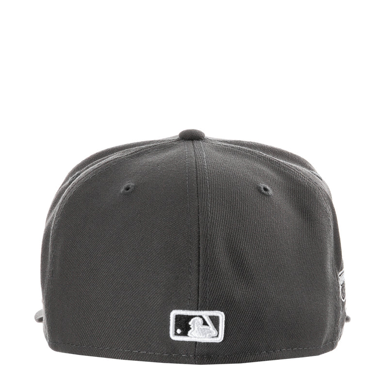 Dark graphite baseball cap with MLB logo patch on back panel