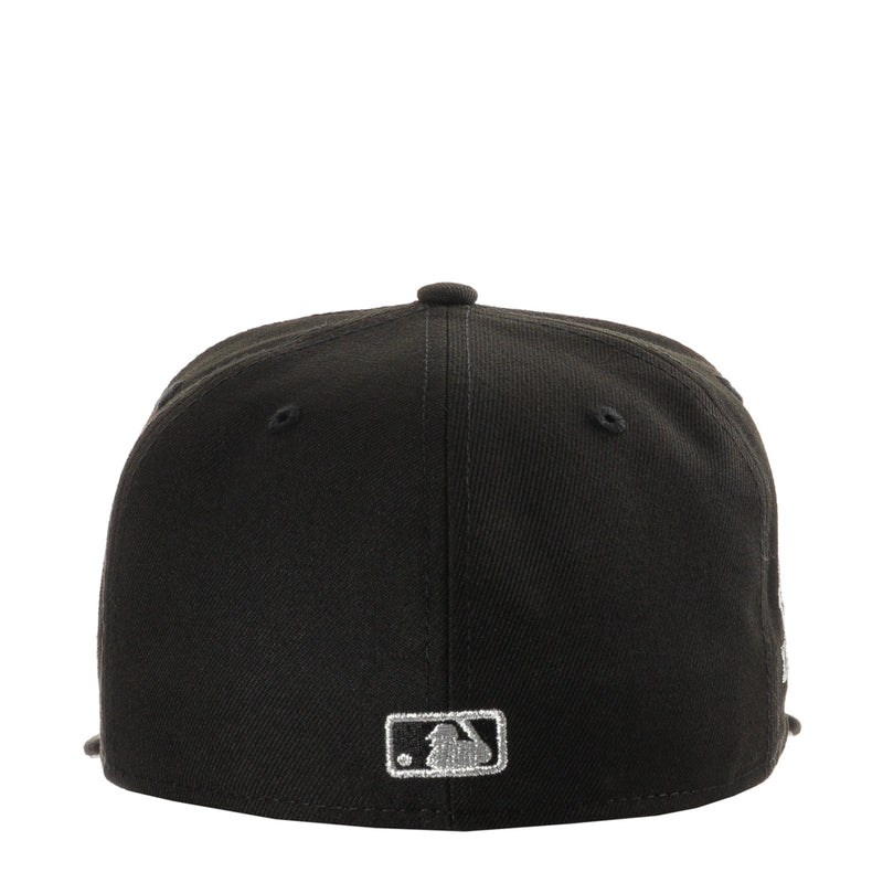 Black baseball cap with MLB batter logo patch on back