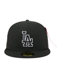 Black baseball cap with raised LA Dodgers logo patch on front