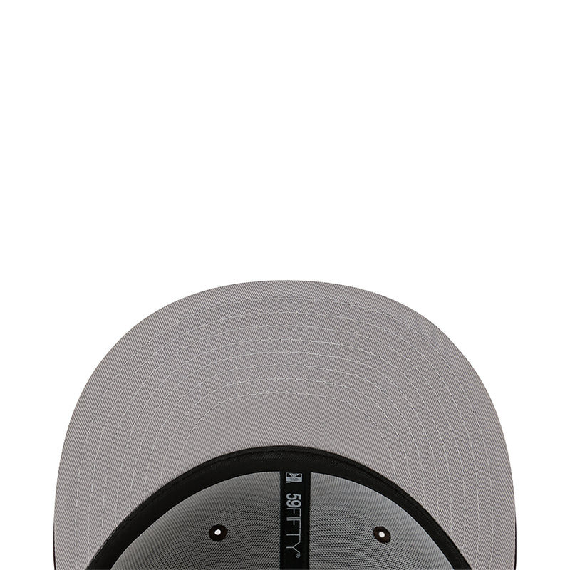 Light gray baseball cap with black inner label near crown