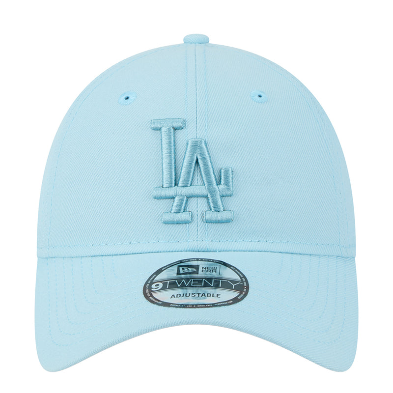 Light blue baseball cap with raised LA logo and 9TWENTY adjustable band