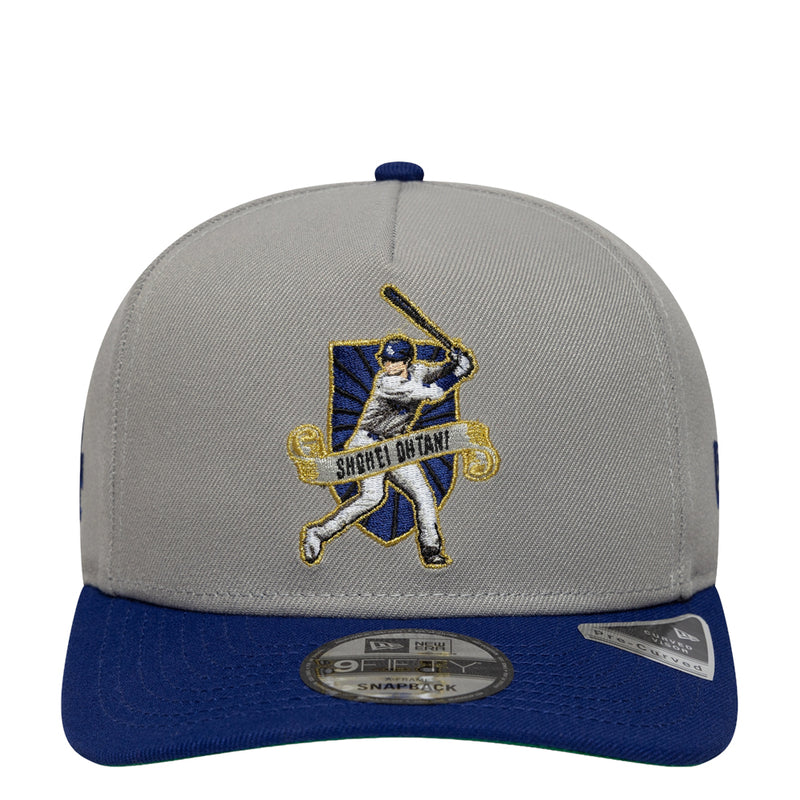 Two-tone grey and blue baseball cap with Shohei Ohtani front logo