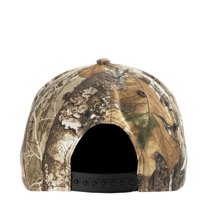 Real Tree camo baseball cap back view with vent eyelets