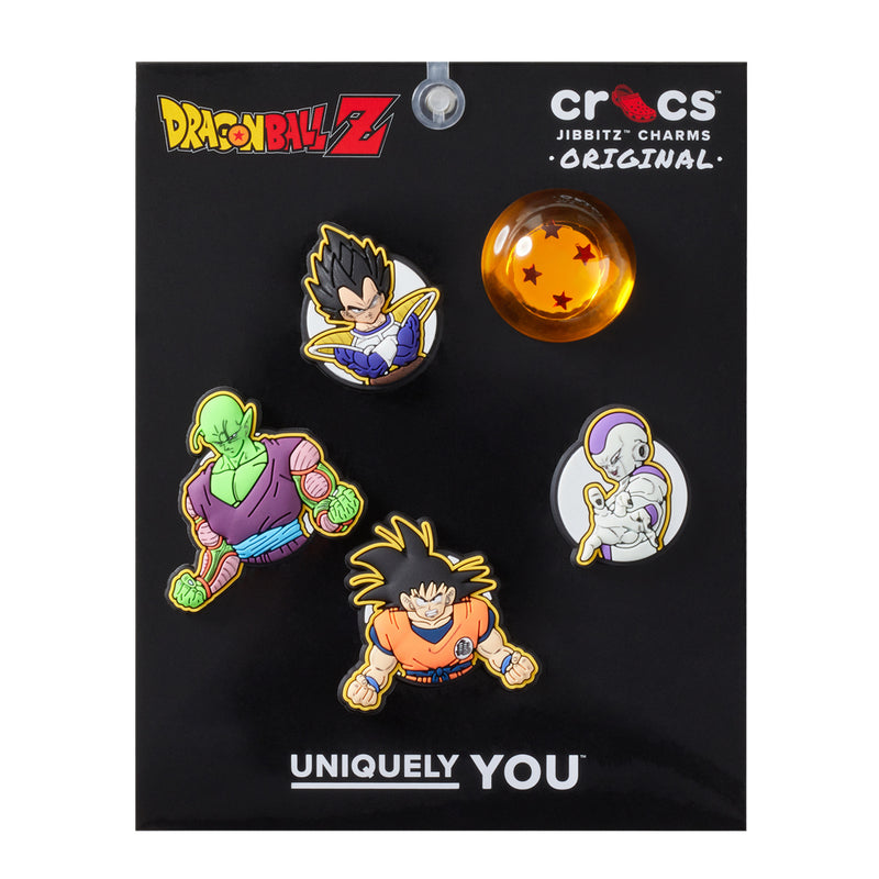 Dragon Ball Z Jibbitz charm 5-pack with character pins and star capsule design