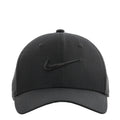 Black Nike cap with embroidered Swoosh, structured crown, adjustable strapback