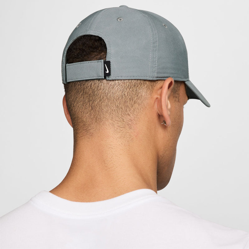 Nike Dri-FIT smoke grey cap rear view with adjustable strap and label