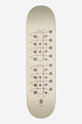 Eames Silhouette deck with cream background and brown circuitlike pattern running down the board