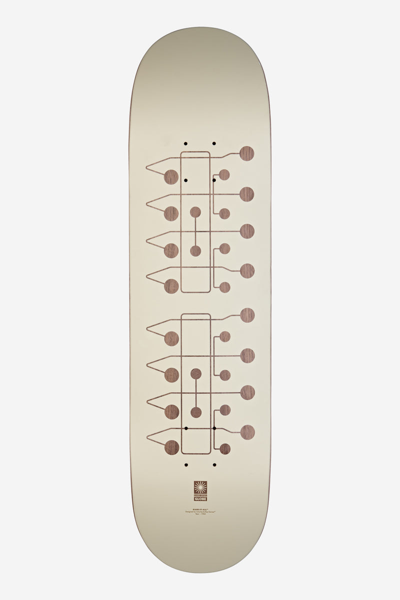 Eames Silhouette deck with cream background and brown circuitlike pattern running down the board