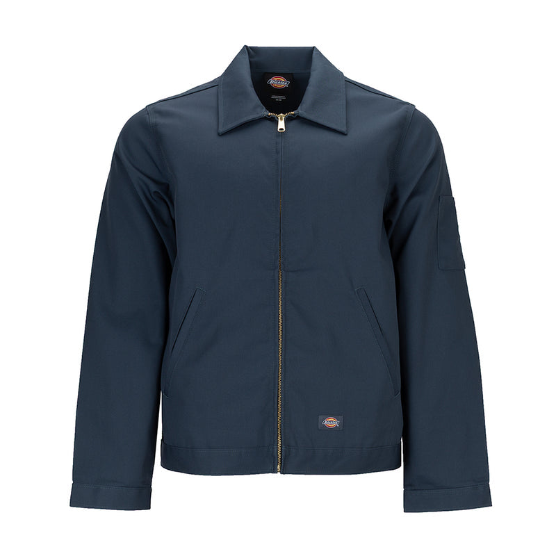Men's Eisenhower jacket, airforce blue, gold zipper, stand collar, front pockets