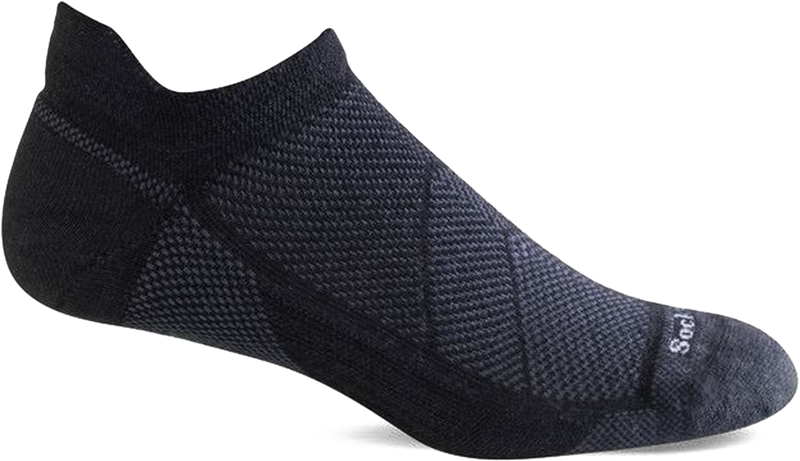 Quarter turn view Women's Sockwell Sock style name Elevate Micro in color Black. Sku: SW83W-900