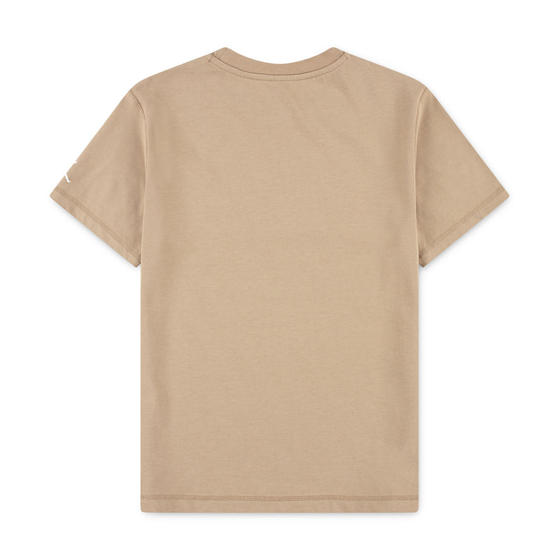 Youth tan wash tee, plain back with crew neck and short sleeves