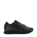 Women's black lace-up sneaker with rubber sole and side logo