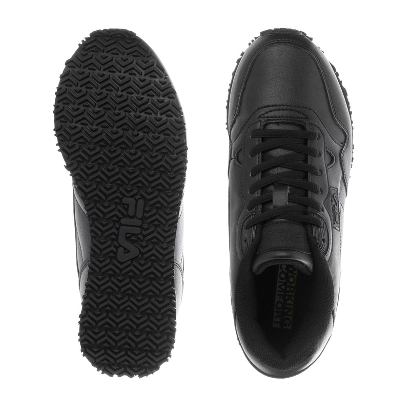 Women’s black lace-up sneaker with treaded outsole