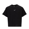 Youth black boxy T-shirt with Nike swoosh on chest
