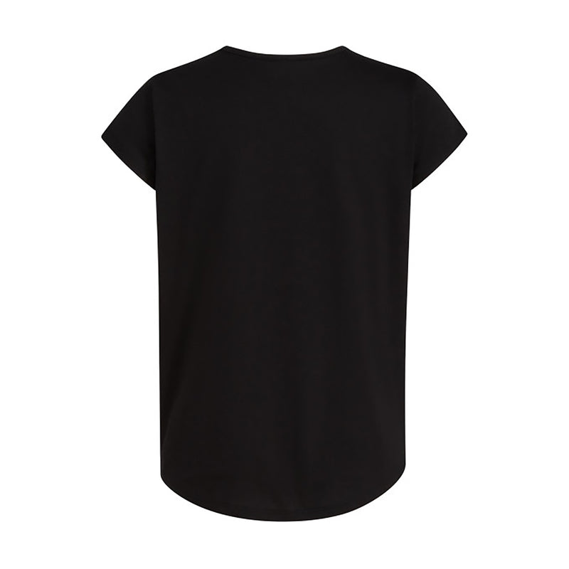 Youth black t-shirt, plain back view