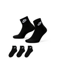 EVERYDAY ESSENTIAL ANKLE SOCKS BLACK (3 PAIRS)