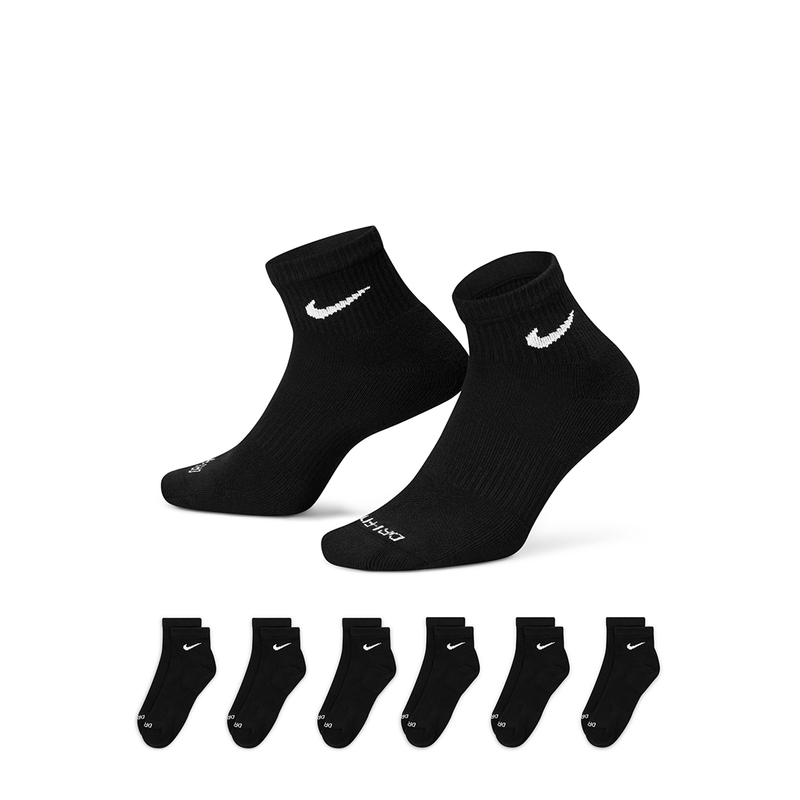 EVERYDAY PLUS CUSHIONED ANKLE SOCKS BLACK (6 PAIRS)
