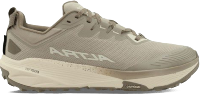 Quarter turn view Men's Altra Footwear style name Experience Wild 3 in color Tan. Sku: AL0A85U6-922