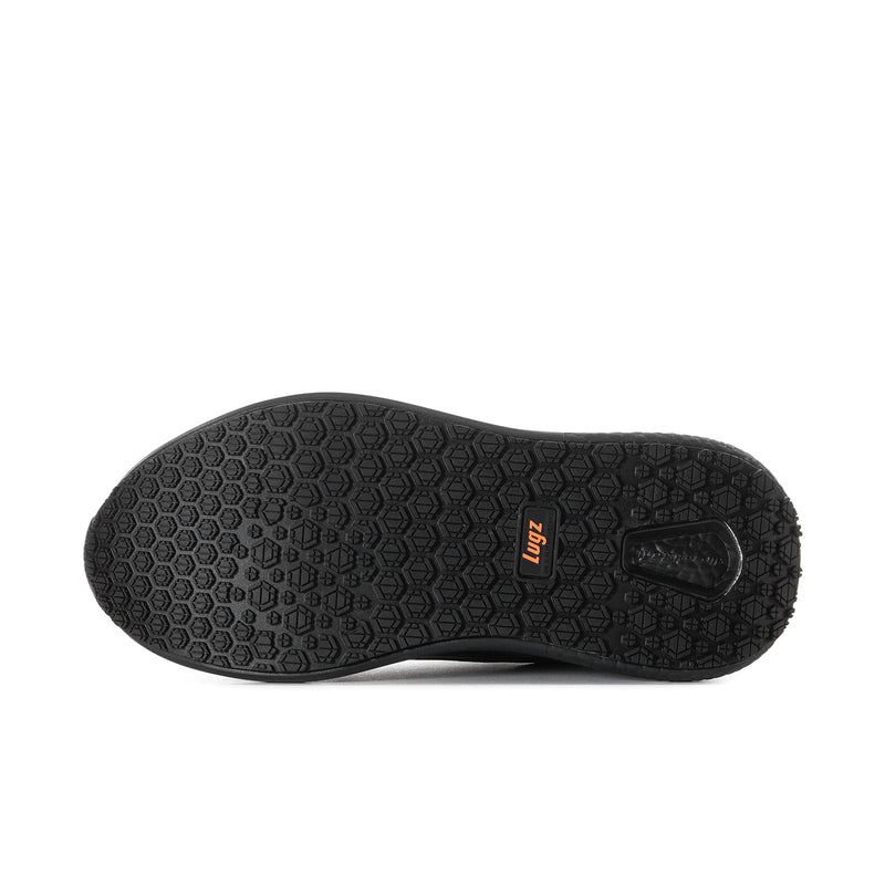 Women's black sneaker outsole with patterned rubber tread