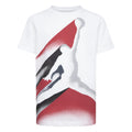 Youth white graphic T-shirt with red and black player silhouette print