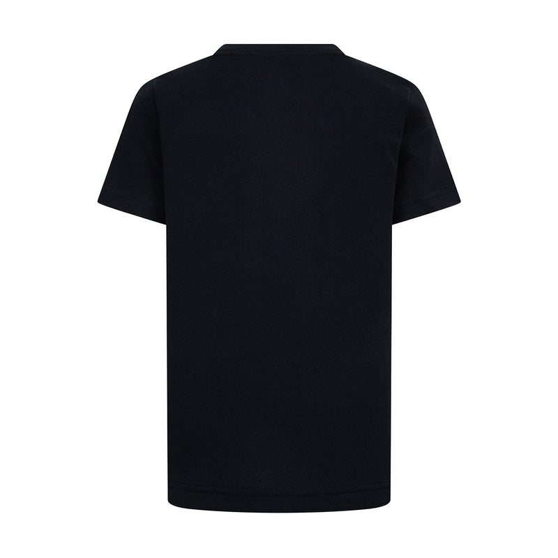 Youth black T-shirt, plain back with crew neck