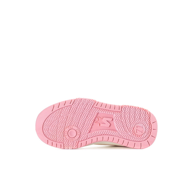 Kids low-top sneakers outsole, pink traction tread with star logo