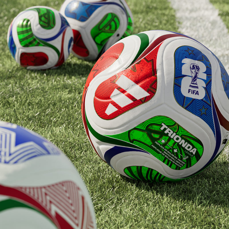 Trionda League match ball with blue FIFA emblem and green TRIONDA accents