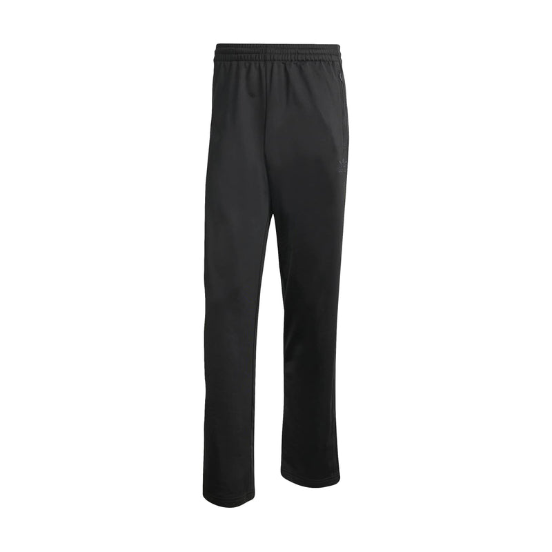 Men's black track pant with elastic waistband and tapered legs.