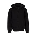 Youth black fleece full-zip hoodie with hood and front pockets