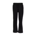 Youth black fleece open-hem pants with drawstring waist