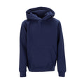 Youth navy fleece pullover hoodie with hood and front kangaroo pocket