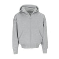 Youth heather grey fleece zip-front hoodie with hood and front zipper