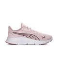 Light pink women's running sneakers with PUMA logo, white midsole, maroon accents