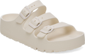 Quarter turn view Women's Birkenstock Footwear style name Florida III Eva Flex Plat Narrow in color Eggshell. Sku: 1029770